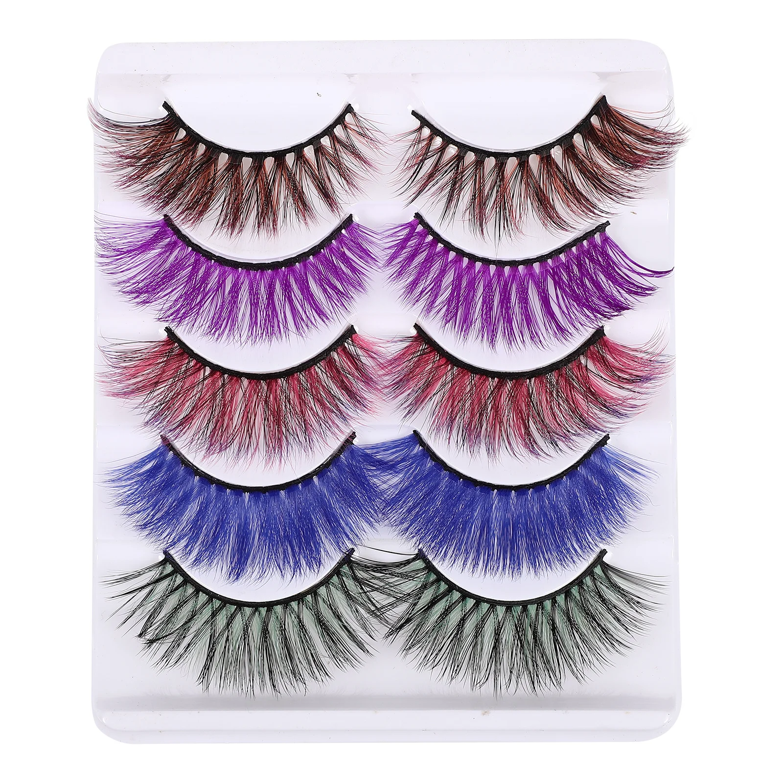 5Pairs 3D False Eyelashes Natural Full Lash Extensions for Women Daily Party Makeup Reusable Fake Eyelash Clusters