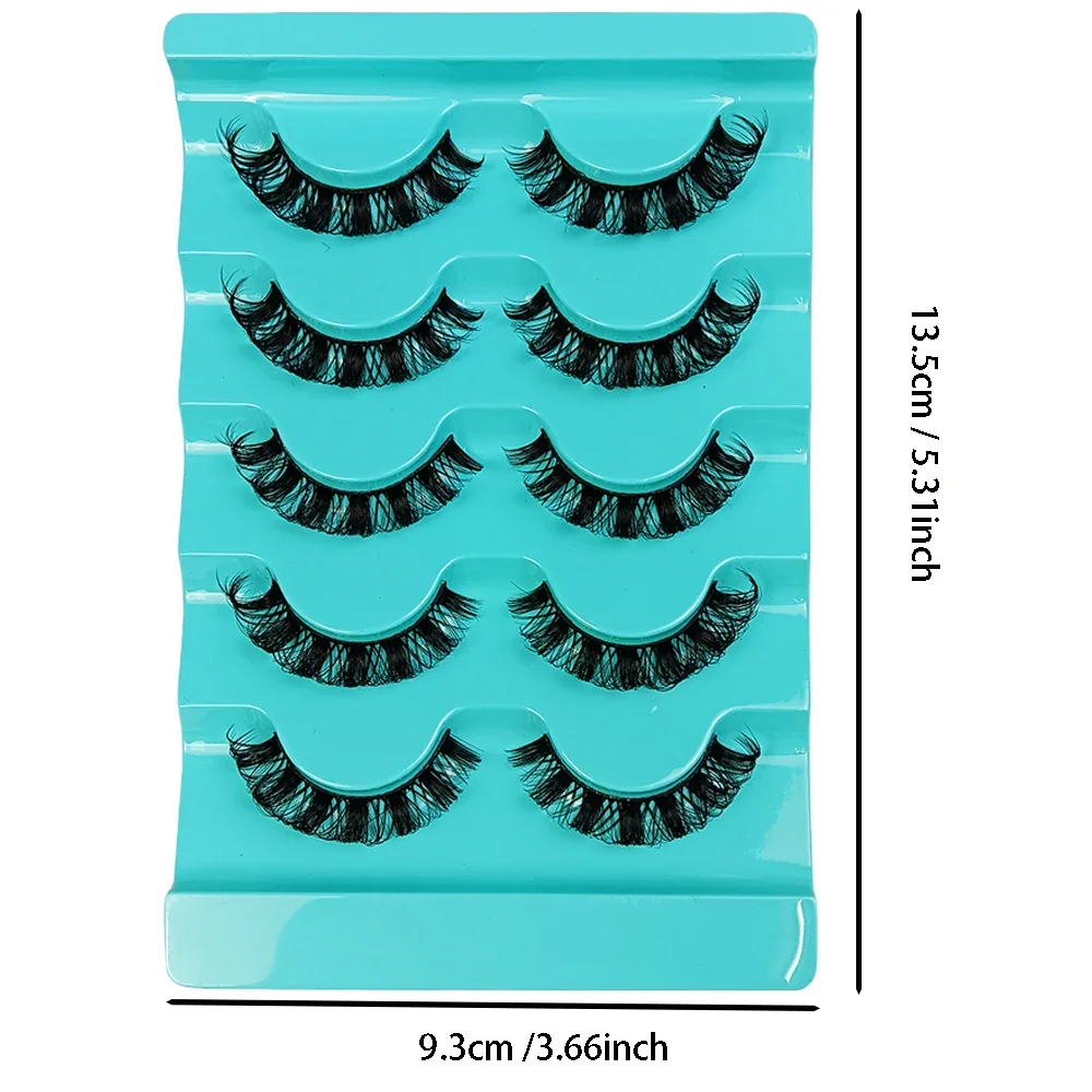 5 Pairs Russian Strip Lashes Fluffy Faux Mink Lashes 3D False Eyelashes DD Curl Fake Eyelashes Makeup Tools