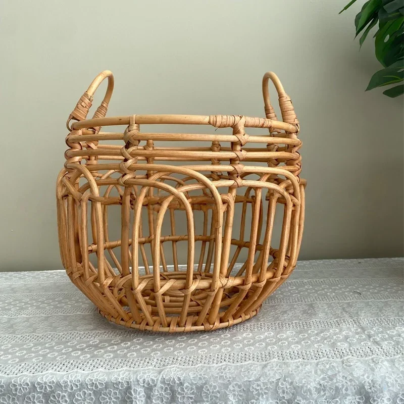 Cestino retrò intrecciato a mano Puntelli per foto per bambini - Giocattolo assistito in studio di tiro in posa per neonati Regalo perfetto per la fotografia infantile della ragazza del ragazzo