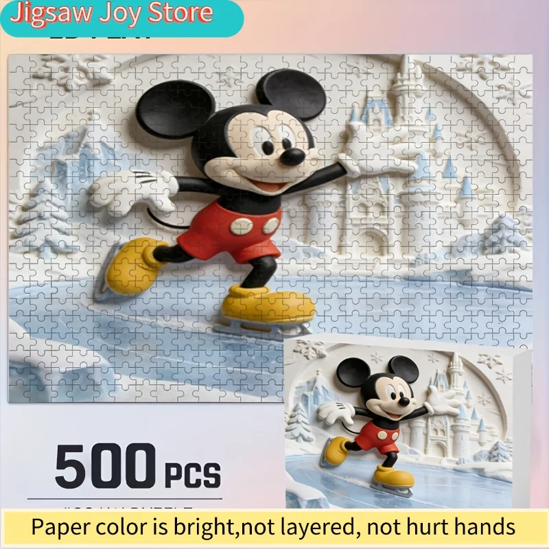 ディズニー ディズニー スティッチとミッキー ホームデコレーションプリント |   大人の脳の挑戦のためのジグソーパズル、家族のゲームの夜に最適、クリ