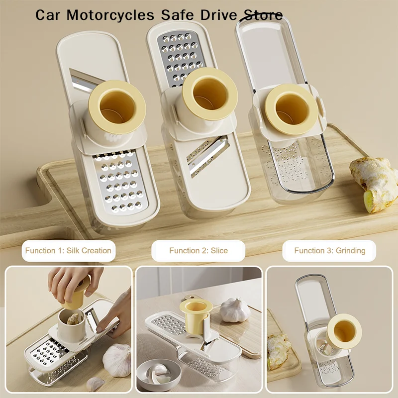 3-in-1 Multifunctional Ginger and Garlic Grinder Manual Garlic Grinder Press Tool Home Kitchen All Grinder