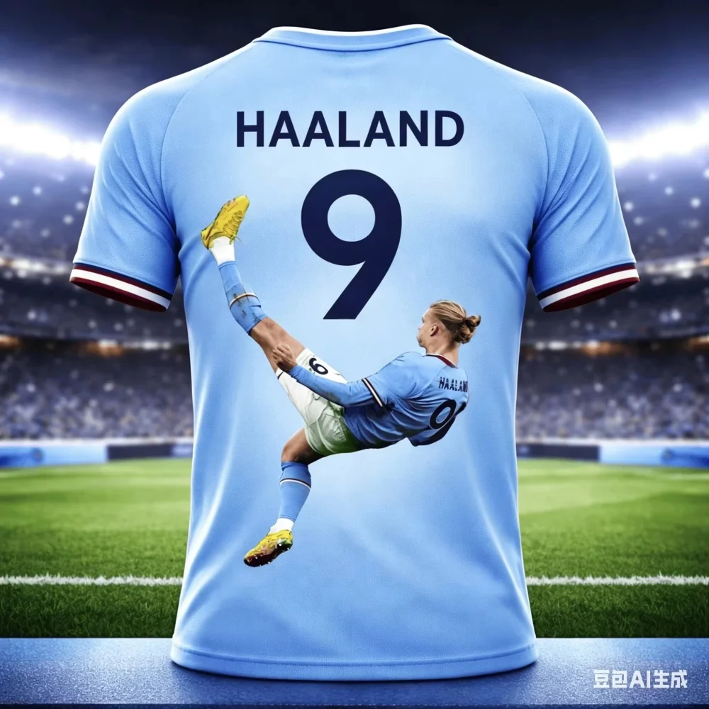 Sommer-Fan-Exklusiv: Haaland Nr. 9 3D-gedruckte Trikots für Erwachsene und Kinder, sportliches, lässiges, atmungsaktives Kurzarm-T-Shirt – Detail 7
