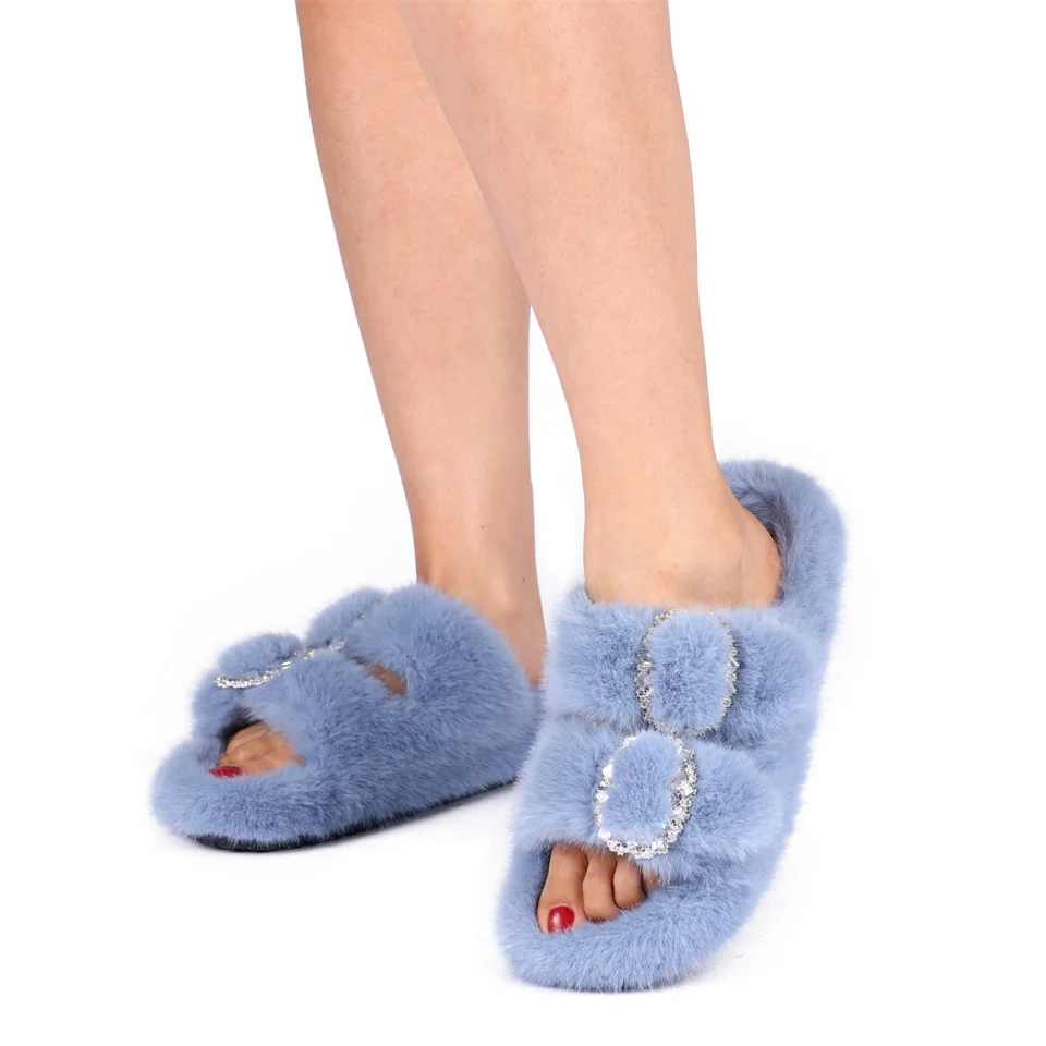 الشتاء المرأة النعال موضة النعال غامض النساء المضادة للانزلاق لينة وحيد في الهواء الطلق داخلي دافئ الراحة أفخم أحذية منزلية