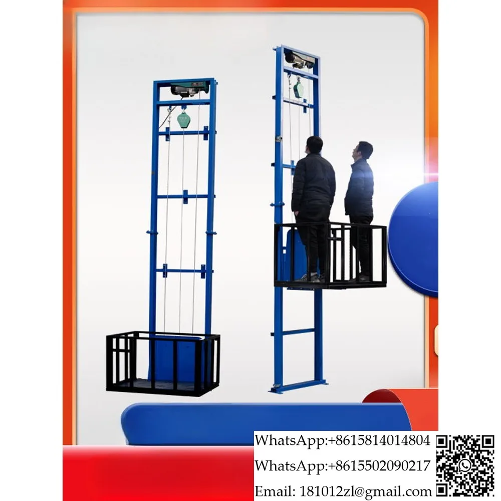 Hydraulic freight elevator, simple factory, small household warehouse, guide rail, monorail lifting platform, electric hoist