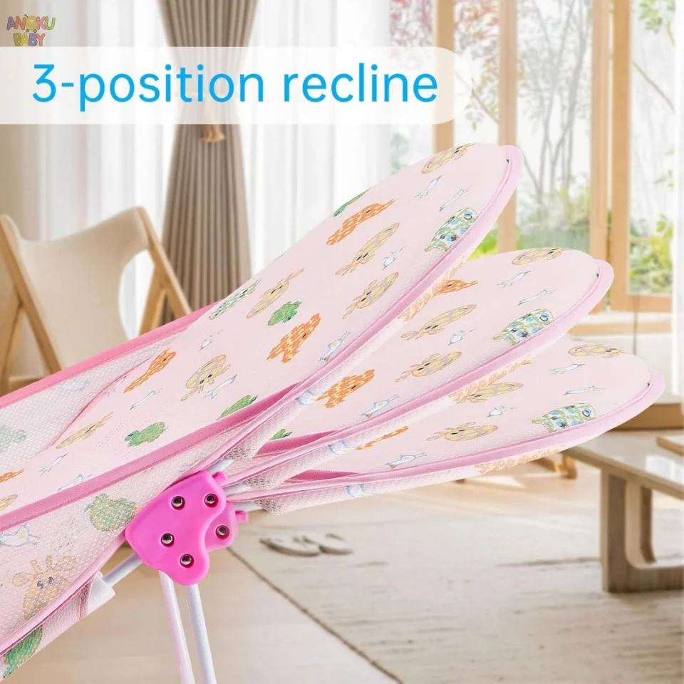2in1 Baby Bath Seat Foldaway 3 Position Bather Anti-Slip Baby Beach Chair fit 0-6 Months up to 10kg Toddler Tub Chair for Sink view 4