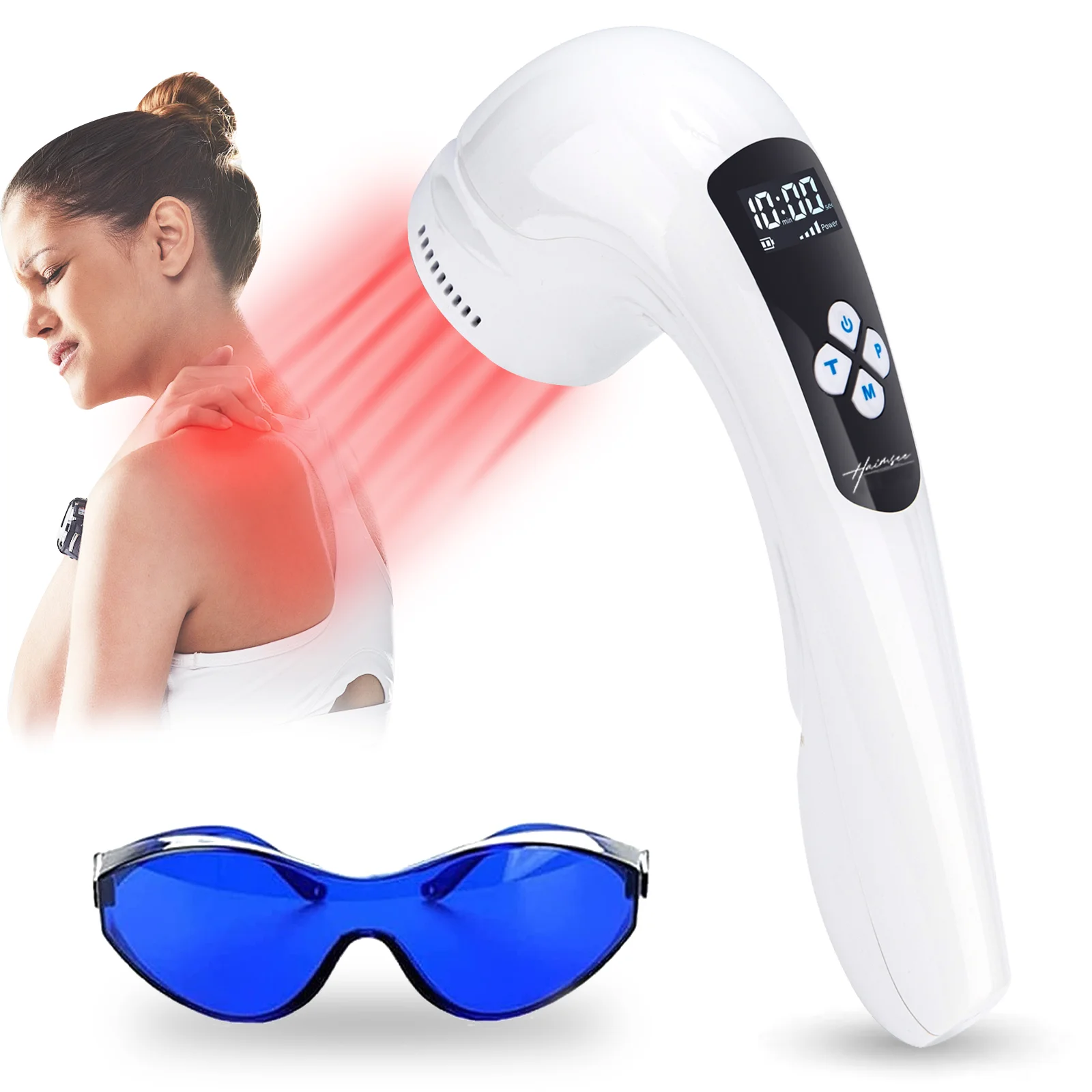 Therapeutic Handheld Pain Management Cold Laser Therapy Device Red and Infrared Laser for Biostimulation Pain Relief