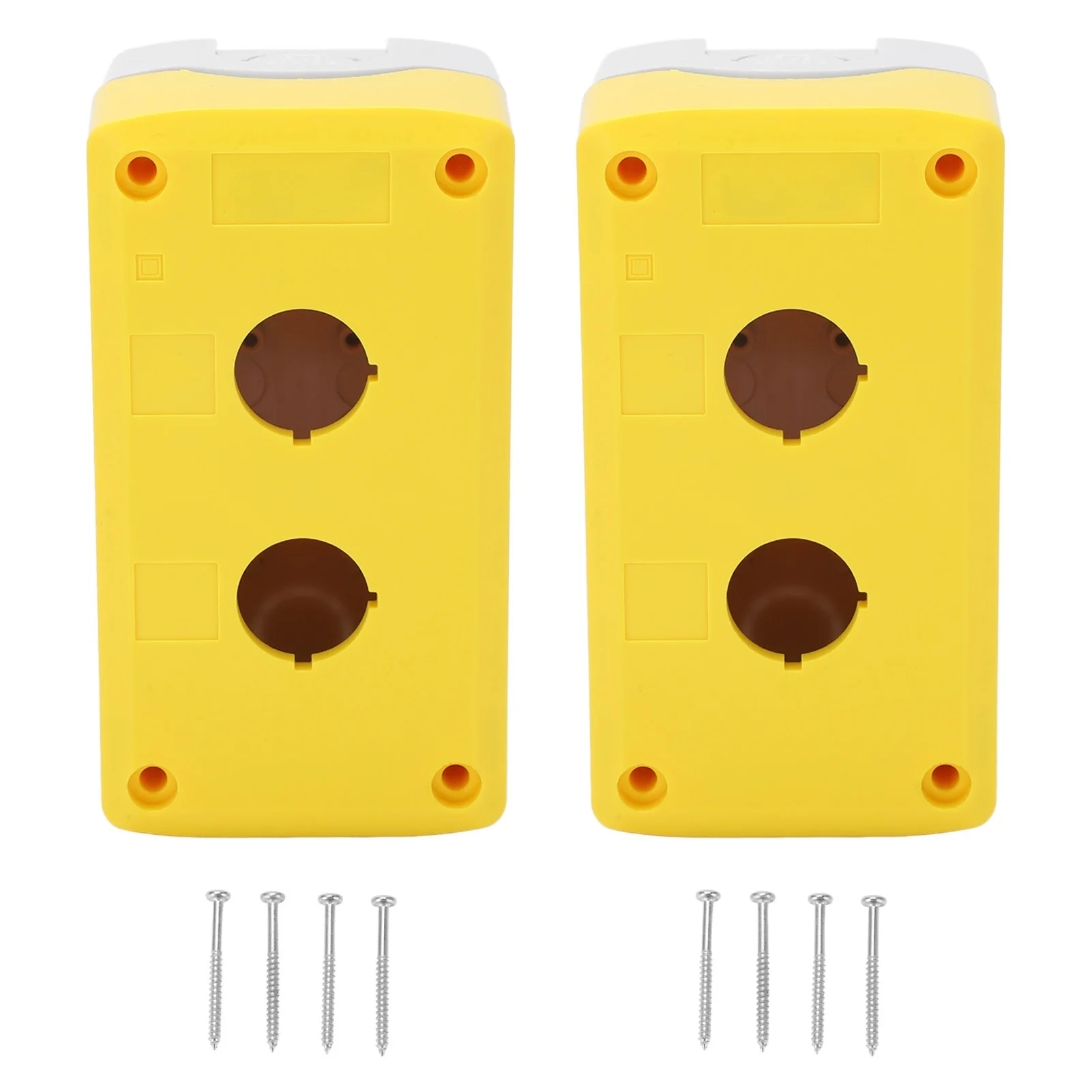 

2 Sets Push Button Box Switch Case Control Station Shell Waterproof 2 Holes for Machine