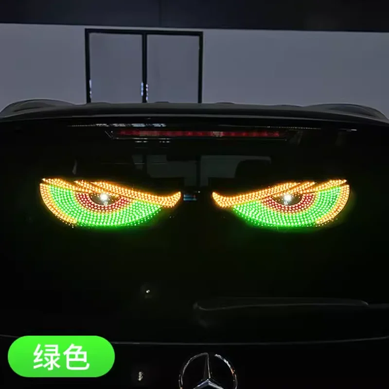 

2PCS Car Truck Devil Eye LED Pixel Panel Light DIY LED Display Devil's Eye Decorative Lamps USB Plug Lighting for Windshield