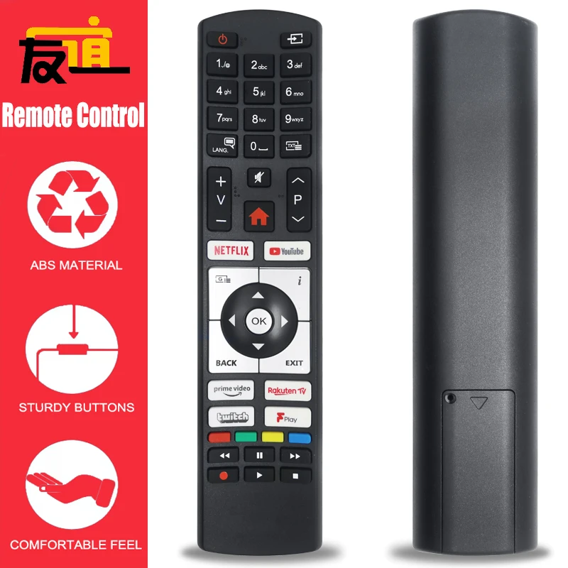 

RC4518P TV remote compatible with Telefunken, HITACHI Smart LCD LED, RC4319P, XF32K550, XH32K550D, XH39K550, XU55K700.