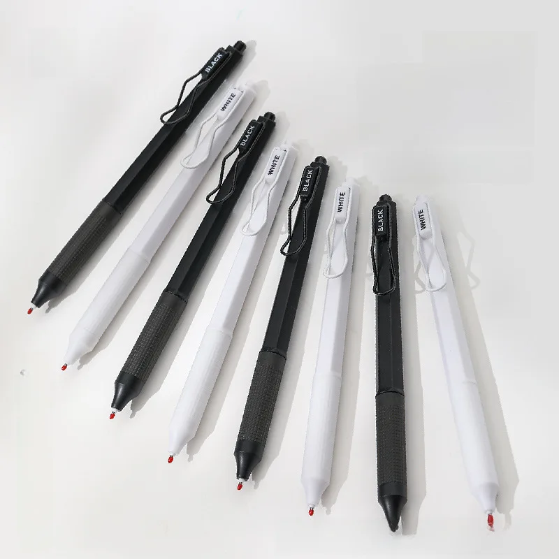 Black warlord press gel pen 0.5MMst nib quick-drying White Knight brush question pen for student exam press pen Glass pen