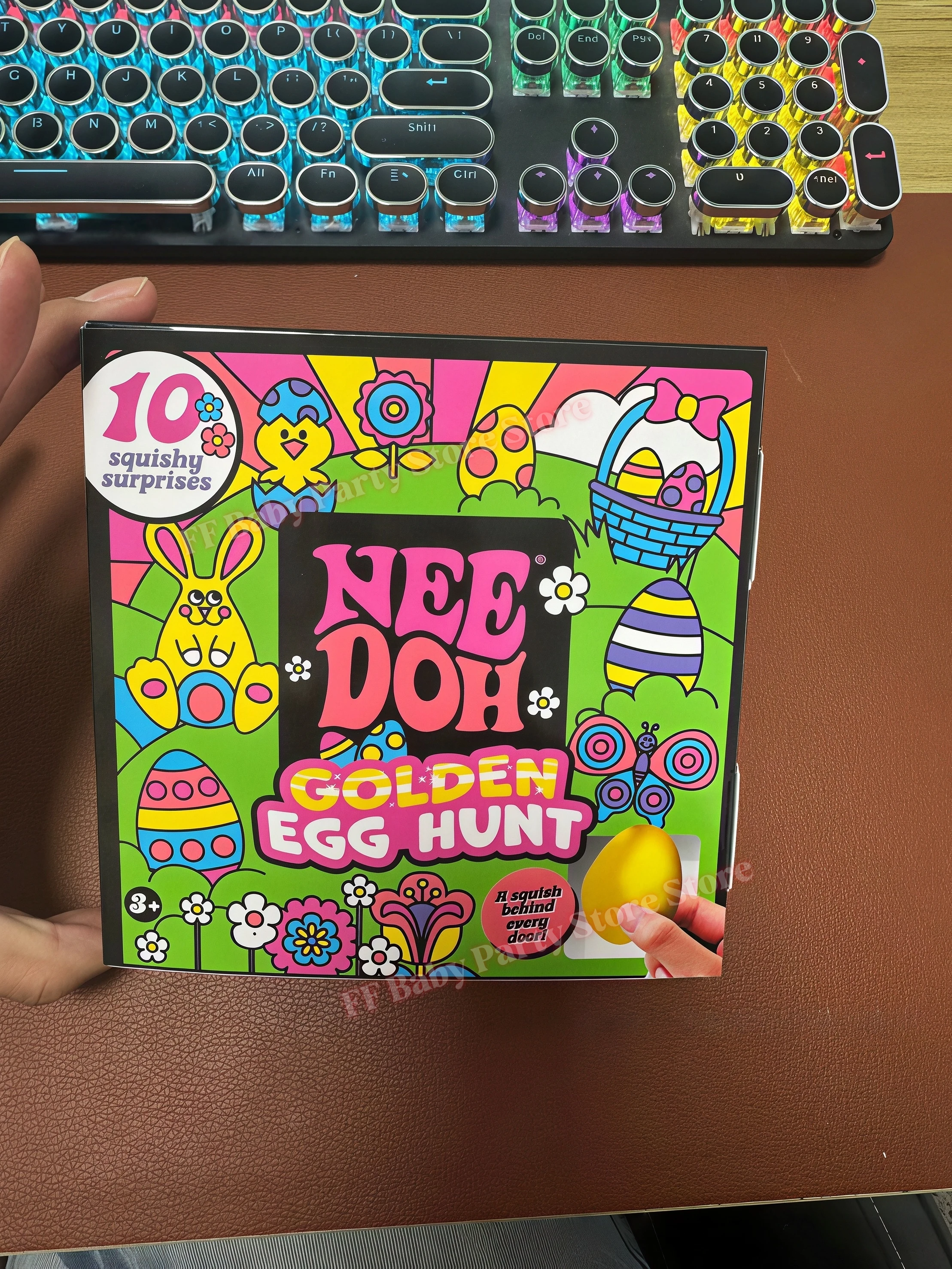 Needoh Goldenes Ei Schatzsuche Überraschungsbox mit Squishy-Surprise Stressabbau-Quetschspielzeug Ostergeschenke für Kinder Osterdekoration – Detail 7