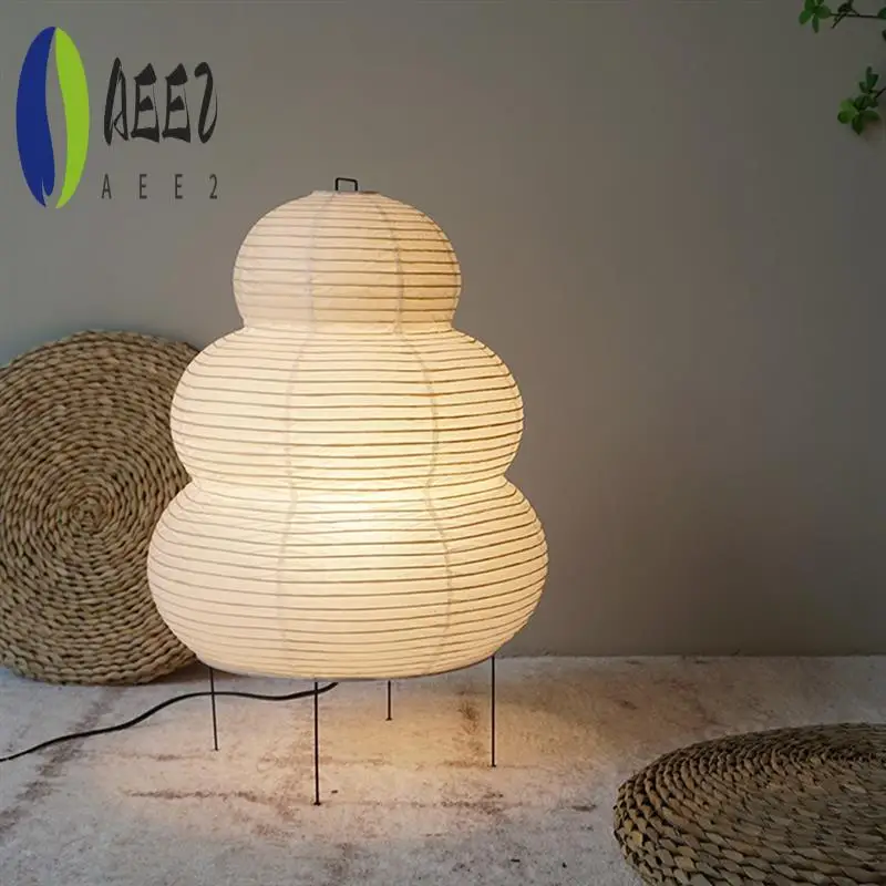 

AEE2-LED Japenese Rice Paper Lamp Decorative Table Lamp Modern Atmosphere Night Light Bedside Lamp For Restaurant Cafe EU Plug