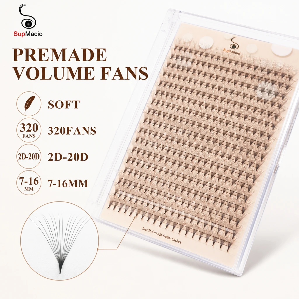 fans prontos volume russo Premade Fans Lashes SUPMACIO 5D 6D 8D 10D 12D 14D Pré Made Russo Volume Fans Cílios 320 Fãs Base Pontudo Faux Mink cilios volume russo cilios tufos brazilian volume cilia kits maquiagem