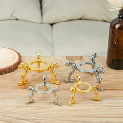 1Pc Figurine Crystal Ball Base Handicraft Desktop Ornaments Photography Props Display Stand Sphere Stone Support Metal Holder