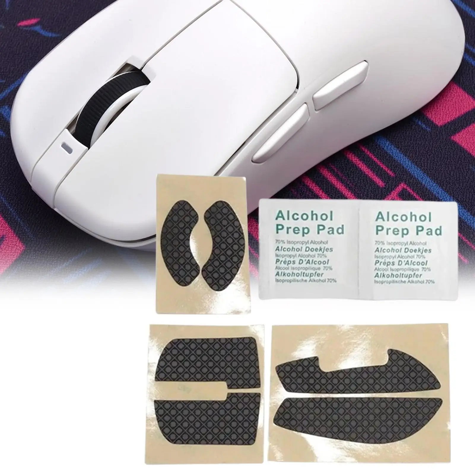 게임 마우스 그립 테이프 스케이트 수제 스티커(클리닝 키트 포함) 미끄럼 방지 땀 흡수 미끄럼 방지 스티커(VGNDragonfly용)