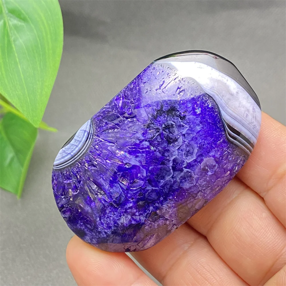 Natural Purple Agate Palm And Heart Shape Hand Polished Spiritual Ornaments Home Decoration Holiday Gifts