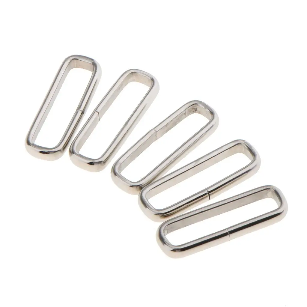 Watch Strap Buckle Rings Brushed Stainless Steel Retainer Loop Holder for Nylon Band