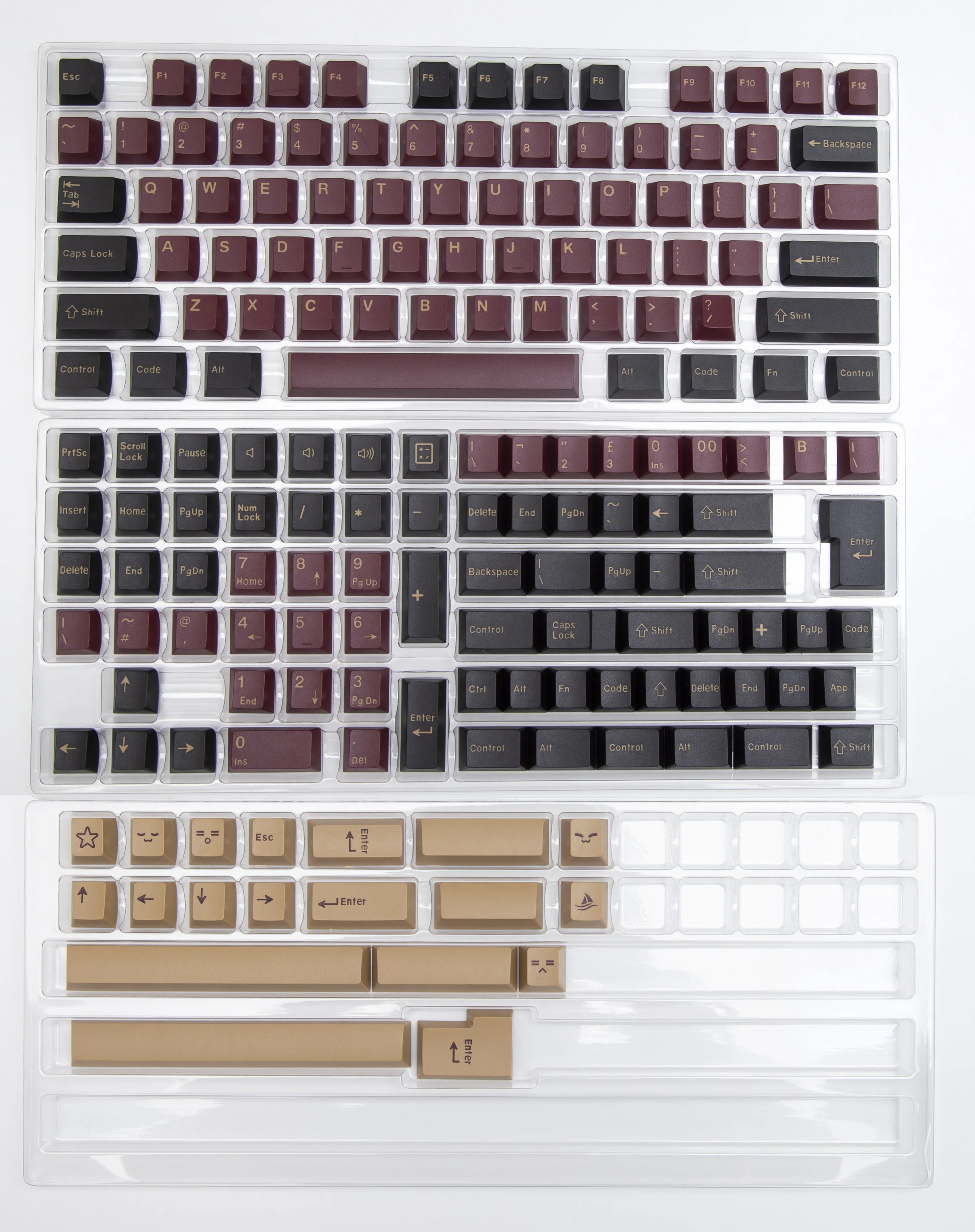 Red Samurai Keycaps English PBT Keycap Cherry Profile Double Shot for GMK Mechanical Keyboard Gaming Keyboard RK68 Anne Pro 2