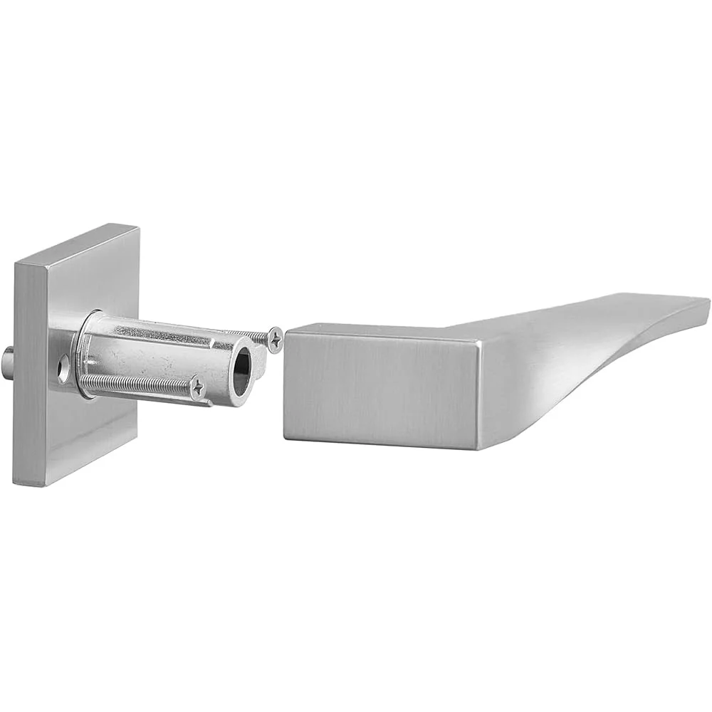 Sleek Entry Lever Door Handle Set with Deadbolt Lock Reversible Design Front Door Office High Security Metal Hardware