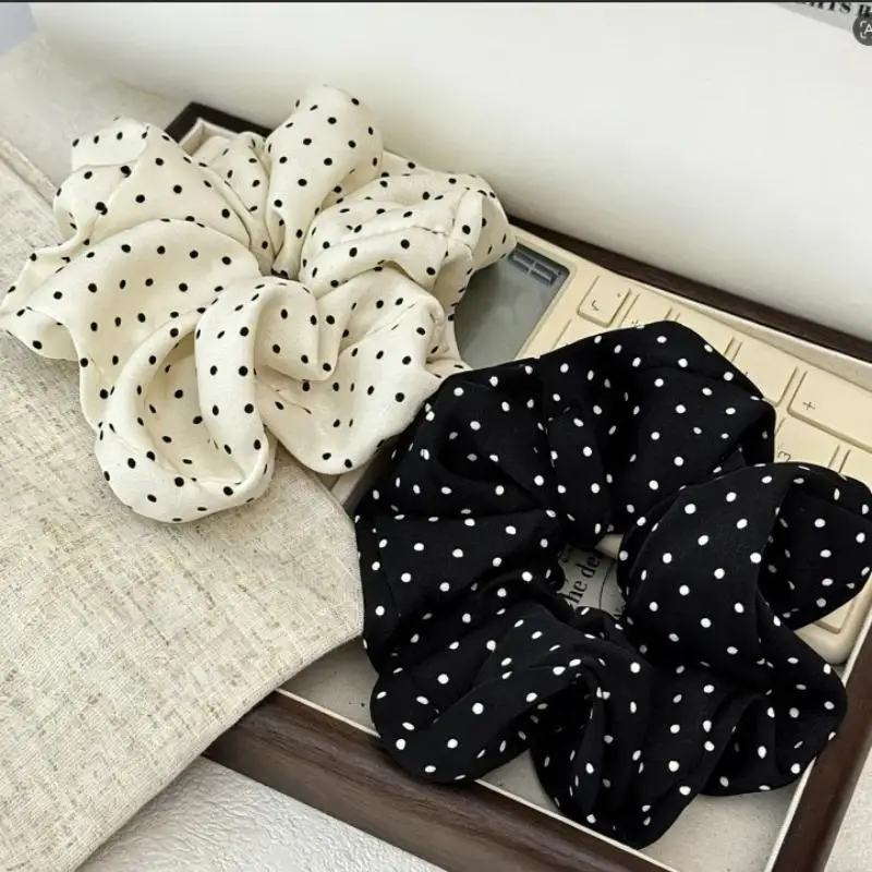 2 Stück elegante, minimalistische Haargummis für Damen, Haargummis aus Seide, elastische Haargummis mit Wellenmuster, Pferdeschwanz-Accessoires – Detail 2