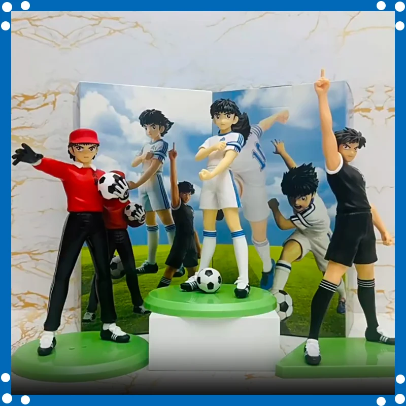 18cm Captain Tsubasa Ozora Tsubasa anime Action Figures Hyuuga Kojirou/Wakabayashi Genzou model statue Collection Toy gifts