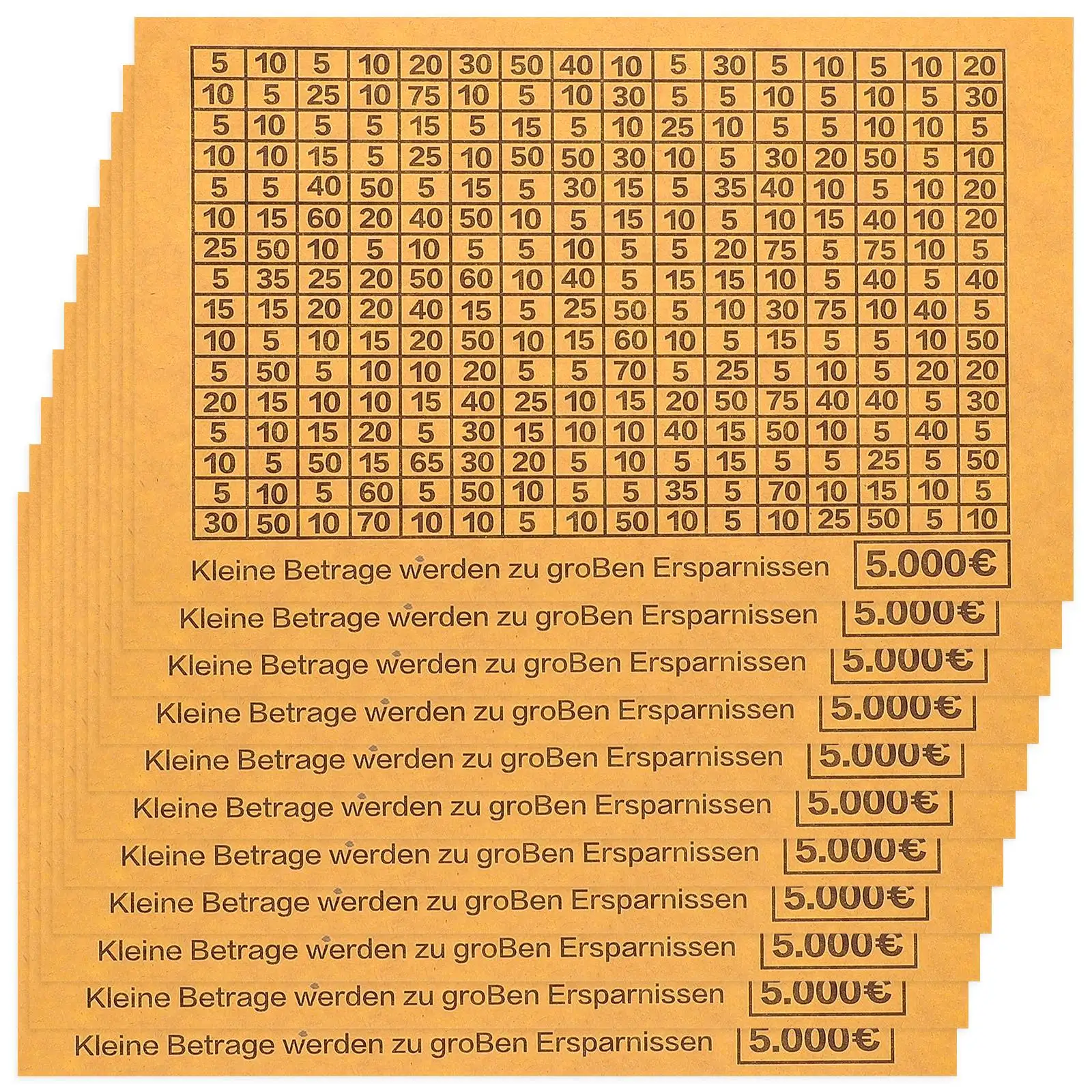 

20 Sheets Piggy Bank Stickers Money Saving Number Targer Budgeting Label Paper Numbers