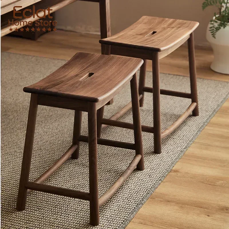 Direct Selling New Chinese Style Classical Black Walnut Small Stool Household Simple Household Shoe Stool Living Room Furniture