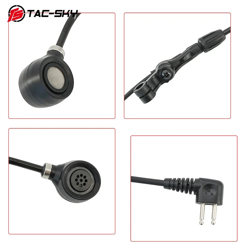 Adaptateur de micro de casque de réduction de bruit TAC-SKY pour COMTAC II COMTAC III COMTAC IV Casque Dulcochon dose Casque de tir Airsoft