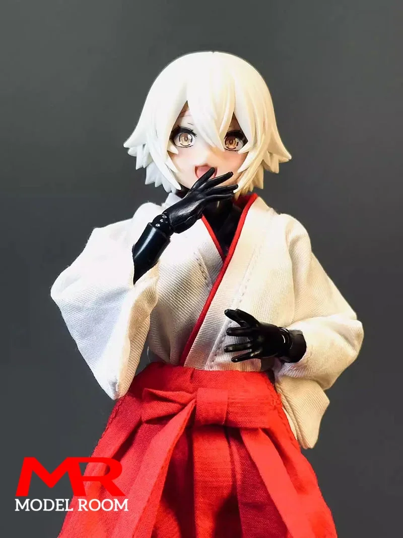 1/12 스케일 일본 미코 의상 기모노 옷 모델 6인치 로만키 달팽이 껍질 병사 액션 피규어 바디 인형용