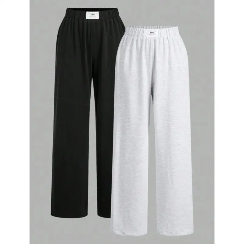 

Casual Sport Pants Women's Set Pure Color Nine Points Ciwalk Vintage Sle Elastic Micro Elastic Tee Acetate Fiber