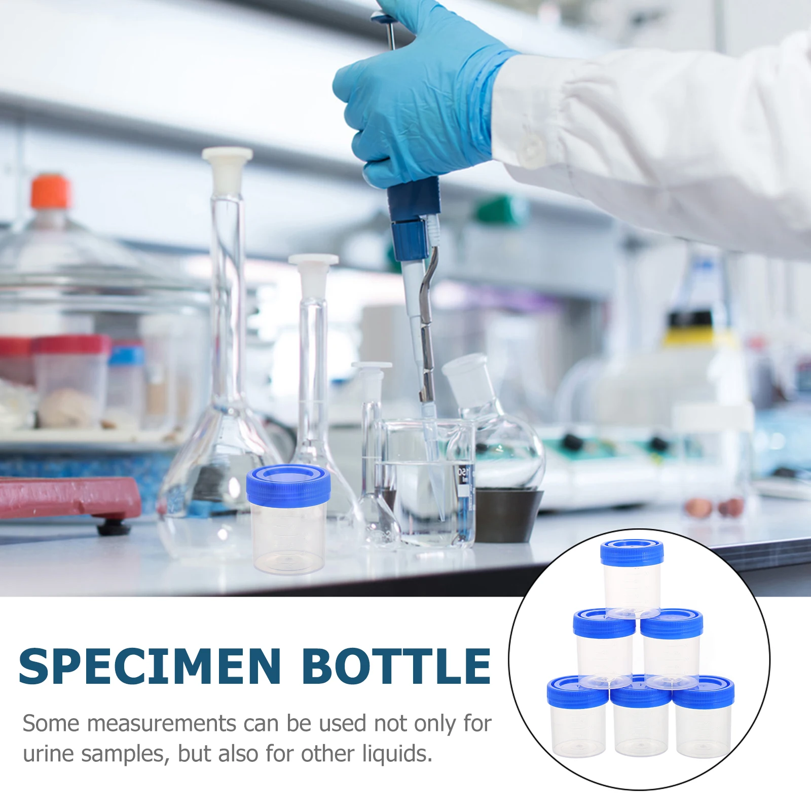 

50 Pcs Screw Urine Cup Container Measuring Sample Cups Testing Specimen with Lids Cover Small