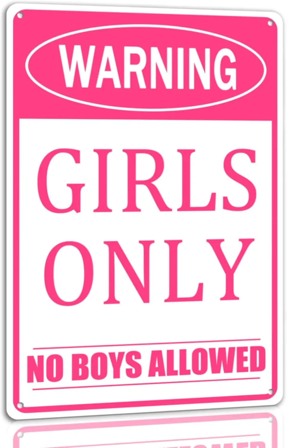 Girls Only Metal Sign Funny No Trespassing No Boys Allowed Tin Signs Pink Wall Decor For Bar Daughter Bedroom Door 8x12 Inch