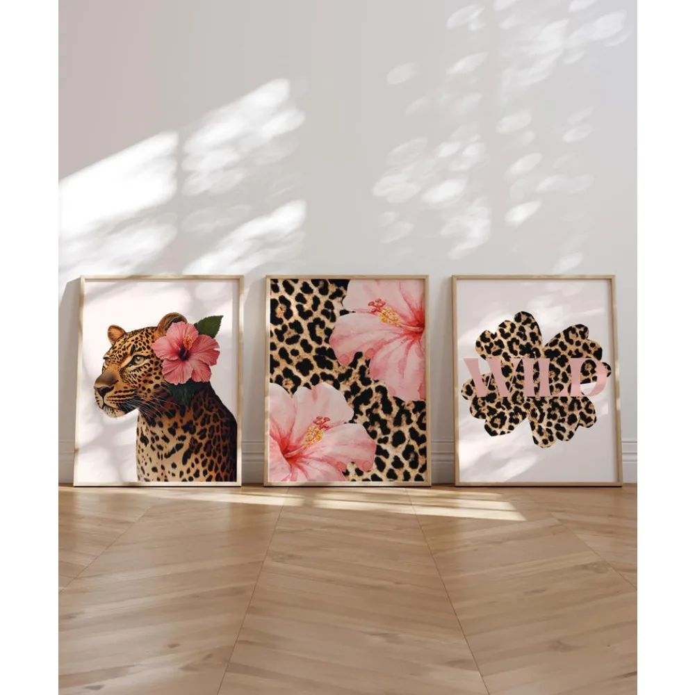 3pcs Frameless Fashion Leopard Print Hibiscus Flower Printed Wall Girl Pink Cheetah Bedroom Poster Hawaiian Aloha Printed Poster 3pcs Frameless Fashion Leopard Print Hibiscus Flower Printed Wall Girl Pink Cheetah Bedroom Poster Hawaiian Aloha Printed Poster