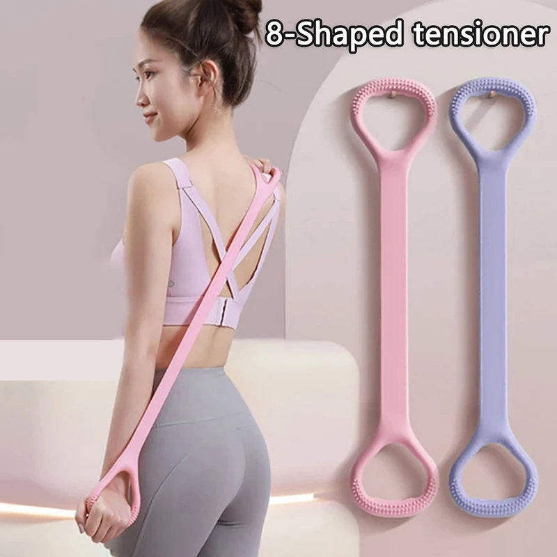 Cuerda elástica de silicona para Yoga, banda de resistencia para brazo, espalda, hombros, ejercicio, gimnasio, correas deportivas, sala de ejercicios