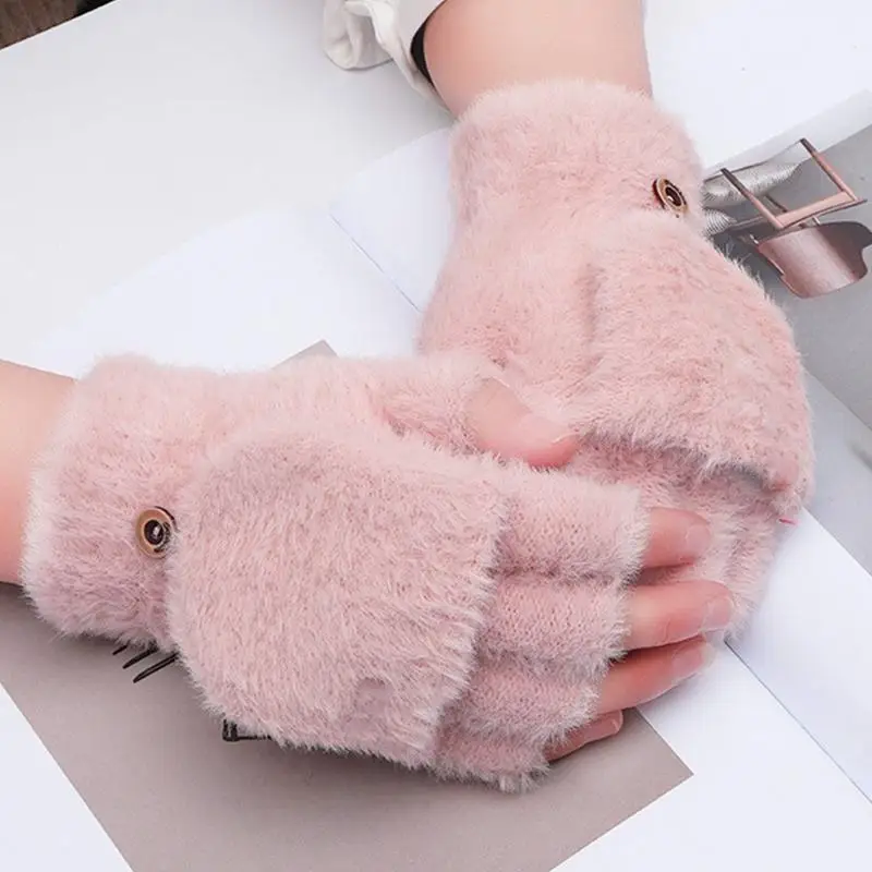 Convertible Fingerless Gloves Mitten Glove For Cold Weather Warm Windproof Warm Half Finger Gloves With Cover For Winter Outdoor