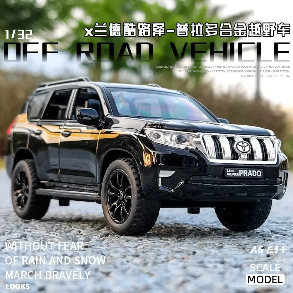 

1:32 Toyota Prado SUV High Simulation Diecast Sound Light Car Metal Alloy Model Car Children's toys collection gifts