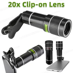 20X Telescope Zoom lens Monocular Mobile Phone camera Lens for iPhone Samsung Smartphones for Camping Hunting Sports