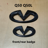 for Infiniti Q50 Q50L ABS glossy Black badge cover Logo Badge Sticker Front Emblem badge rear trunk Covered type Accessories