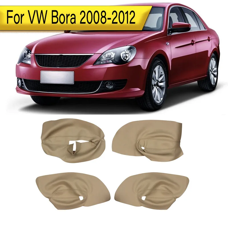 

For VW Bora 2008 2009 2010 2011 2012 4pcs Microfiber Leather Interior Door Panel Cover Sticker Trim