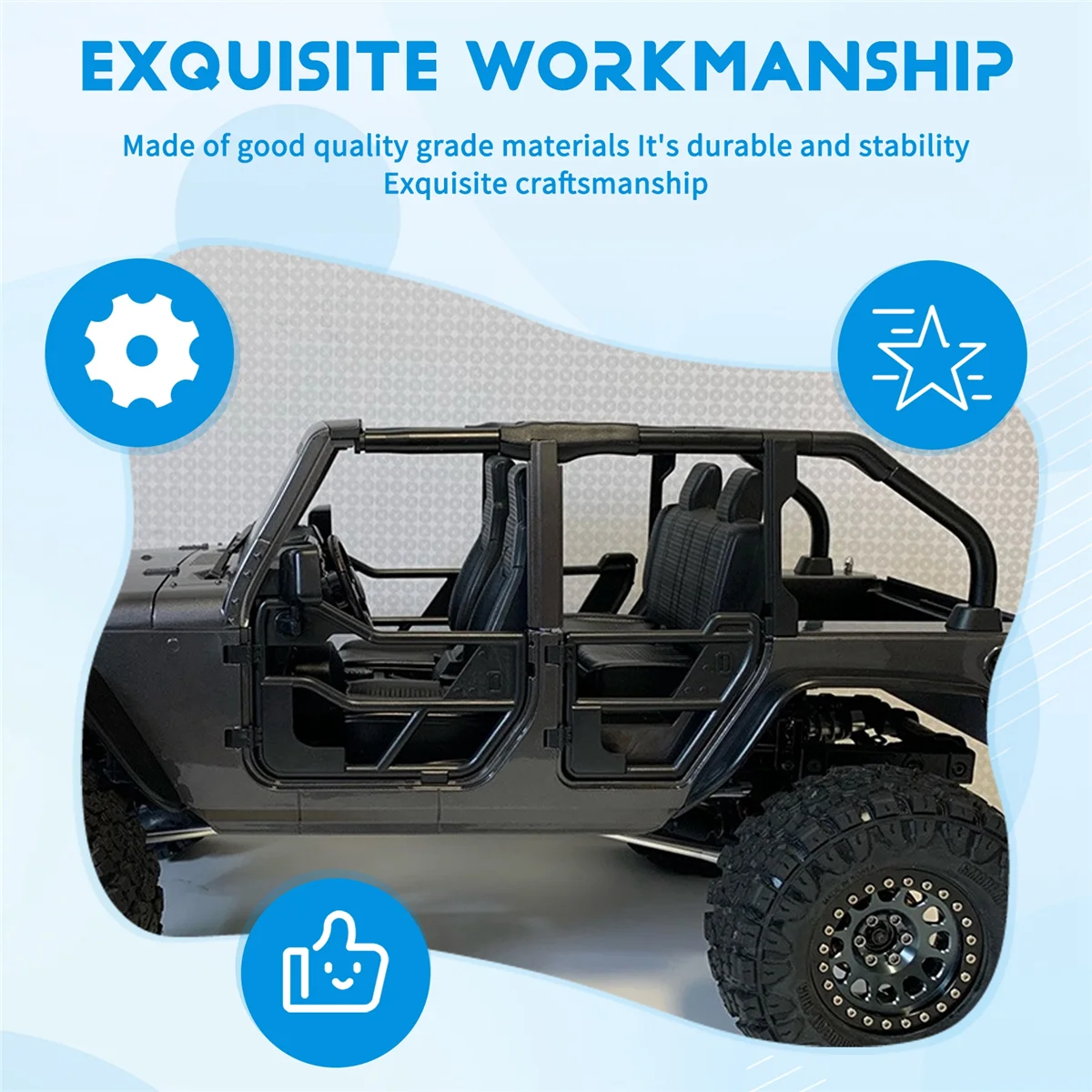 RYOST RC أبواب أنبوب بلاستيكي للسيارة ومرآة الرؤية الخلفية لسيارة زاحفة 1:10 RC محورية SCX10 90046 لسيارة جيب رانجلر هيكل صلب #1