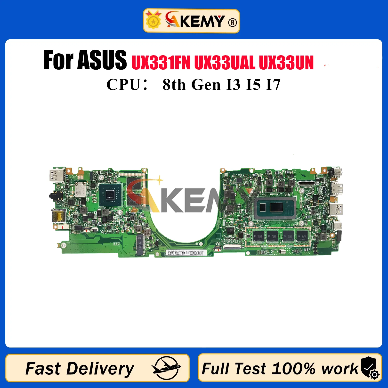

UX331FN Laptop Motherboard For ASUS ZenBook UX331 U3300U BX331U UX33UAL UX33UN Mainboard W/ I3 I5 I7 CPU 100% tests OK fast ship