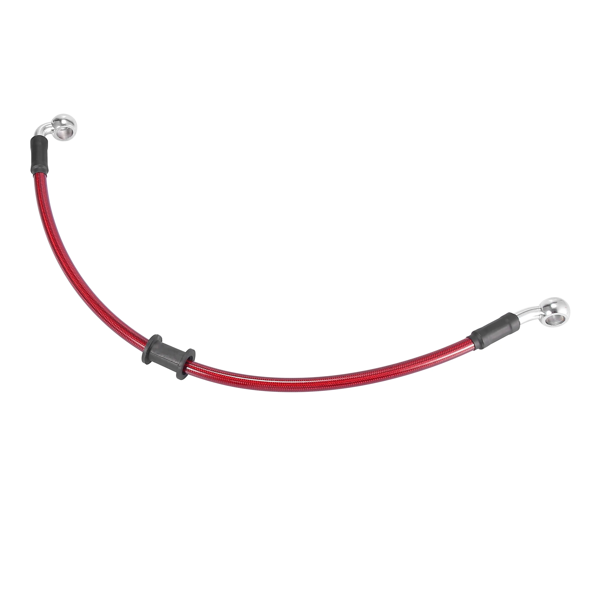 Motoforti Universal 40cm Motorcycle Brake Clutch Oil Hose Line Pipe Red Hydraulic Reinforced Stainless Steel Braided Hose