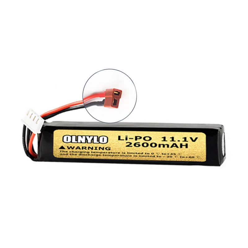 40C 11.1V 2600mAh Lipo Battery for Water Gun 3S battery for Mini Airsoft BB Air Pistol Electric Toys Guns Spare Parts (T Plug)