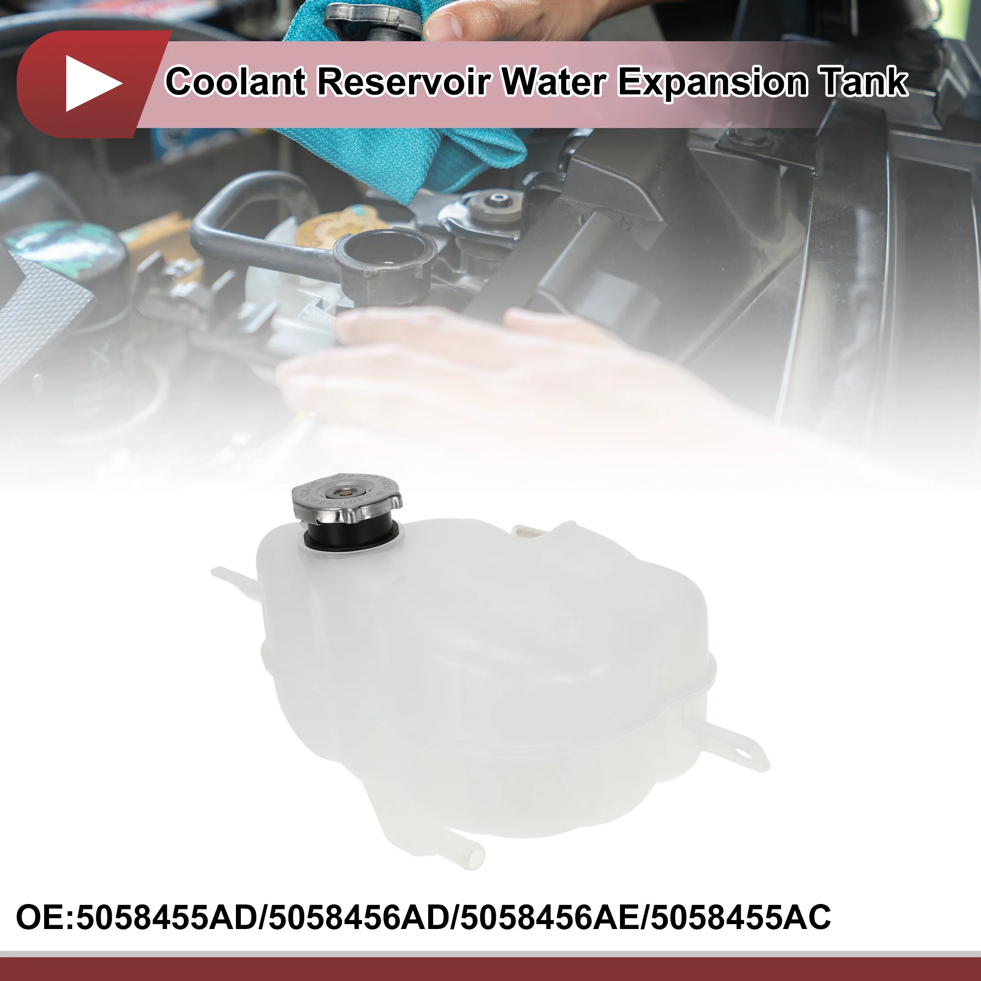 UXCELL 1 Set Serbatoio di Espansione Dell'acqua Del Liquido di Raffreddamento Del Motore per Dodge Journey 2009-2020 2.4L Radiatore Del Liquido di Raffreddamento No.5058455AD