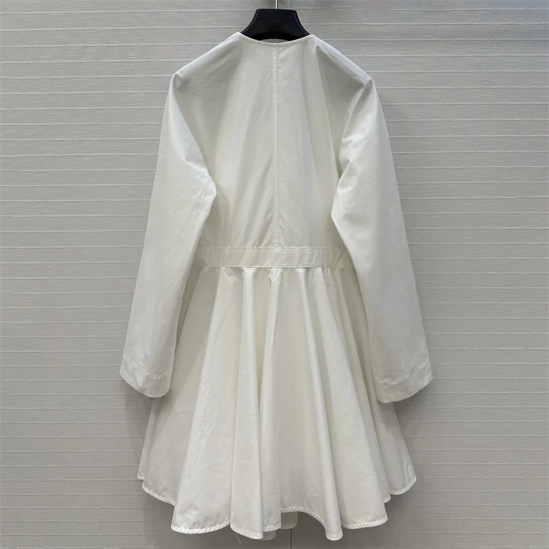 Damenkleider Neues asymmetrisches, plissiertes, schmales Minikleid für den Herbst 2026, 100 % reine Baumwolle, V-Ausschnitt, kurze Kleider, Y2K-Hemdkleid