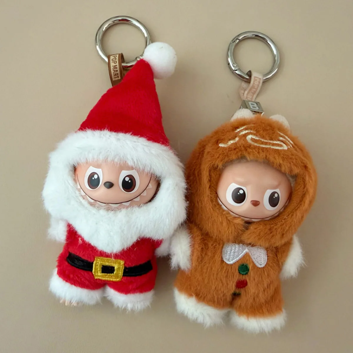 [بدون دمية] ملابس دمية قطيفة عيد الميلاد الزنجبيل رجل ل 10.5 سنتيمتر Labubu 4.0 دمية الزي DIY بها بنفسك الملابس والاكسسوارات