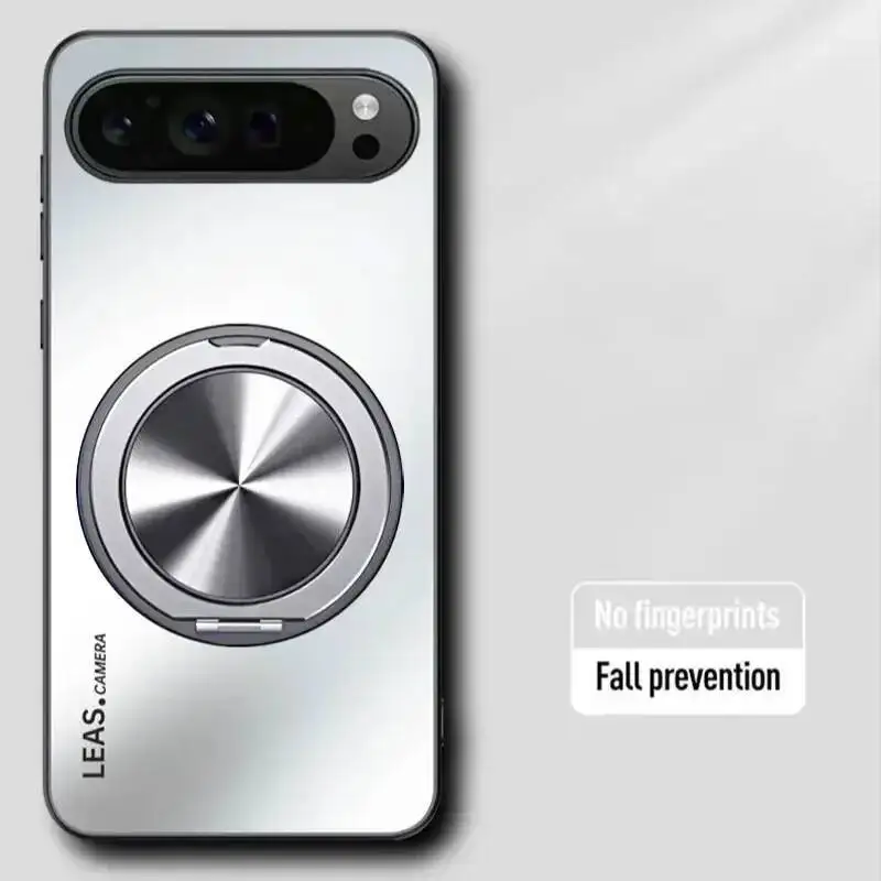 Magnetische Handyhülle mit mattierter Textur für Google Pixel 8 9 10 Pro XL 9A 8A, Ringständer, sturzsichere Schutzhülle