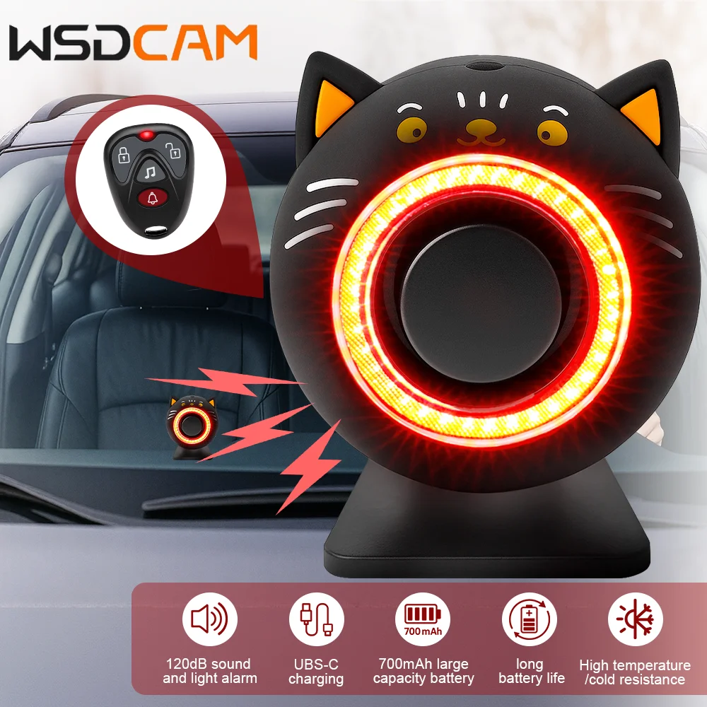 Wsdcam 120 дБ Автомобильная противоугонная вибрационная сигнализация Автомобильная охранная сигнализация Беспроводная дистанционная автомобильная сигнализация с клейкой лентой