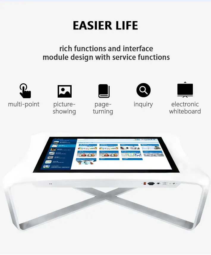 Popular Home Office Touch Game Coffee Table Waterproof Digital Interactive Android Creative Touch Table 32~65 Inch Smart Table