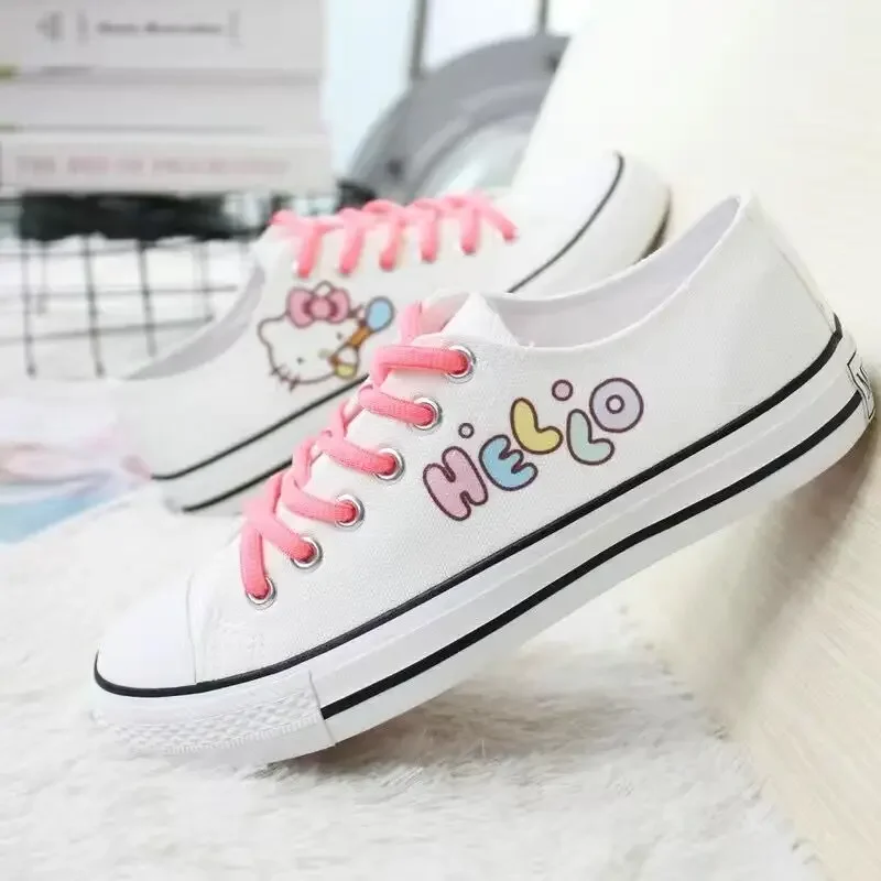 Hello Kitty Low Top Unisex Classic Shallow Canvas Shoes Lolita Shoes Students Skateboarding Shoes Korean Versatile Casual Shoes